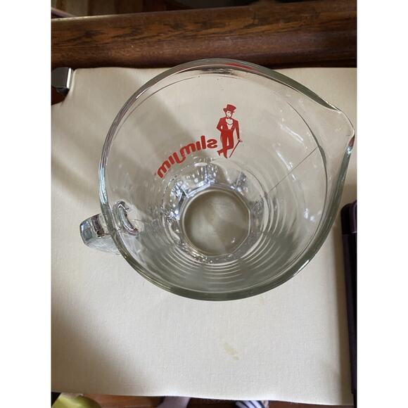 Vintage Y2K Glass Slim Jim Pitcher Beer Lemonade Drinks Christmas Gift Man Cave - Picture 6 of 6